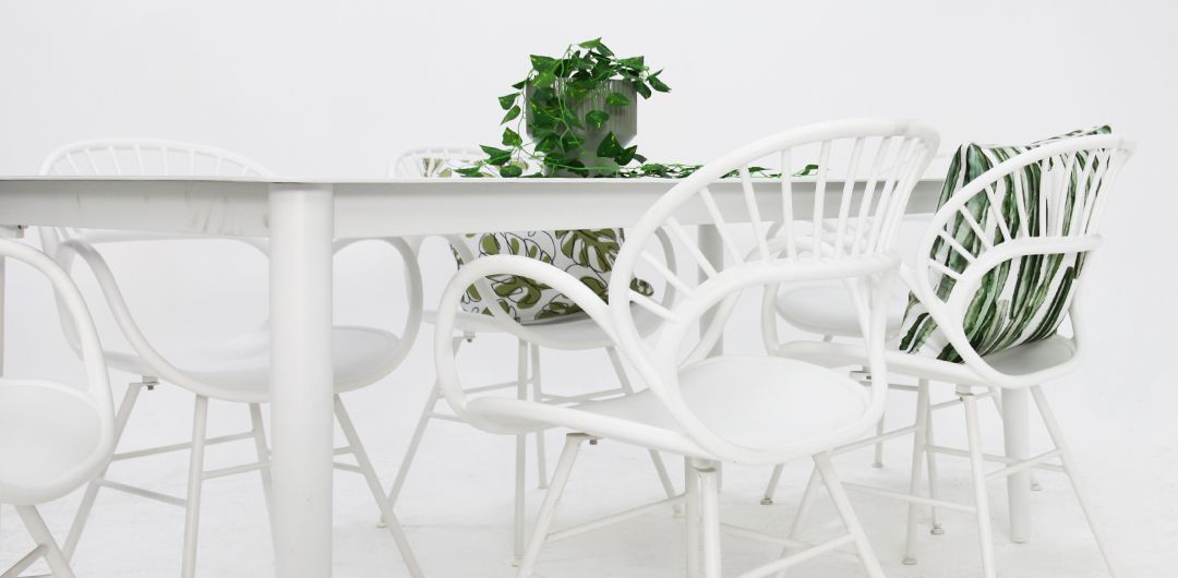 Java Fantail 7pc Dining Set - White