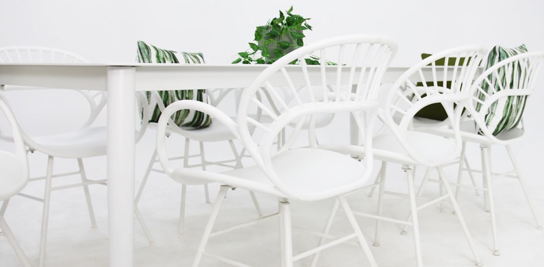 Java Fantail 9pc Dining Set - White