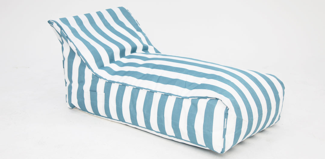 Laid Back Turquoise and White Stripe Beanbag