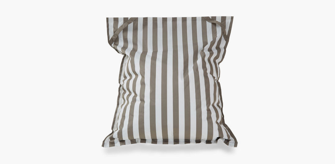 Lazy Days Taupe + White Stripe Floating Beanbag