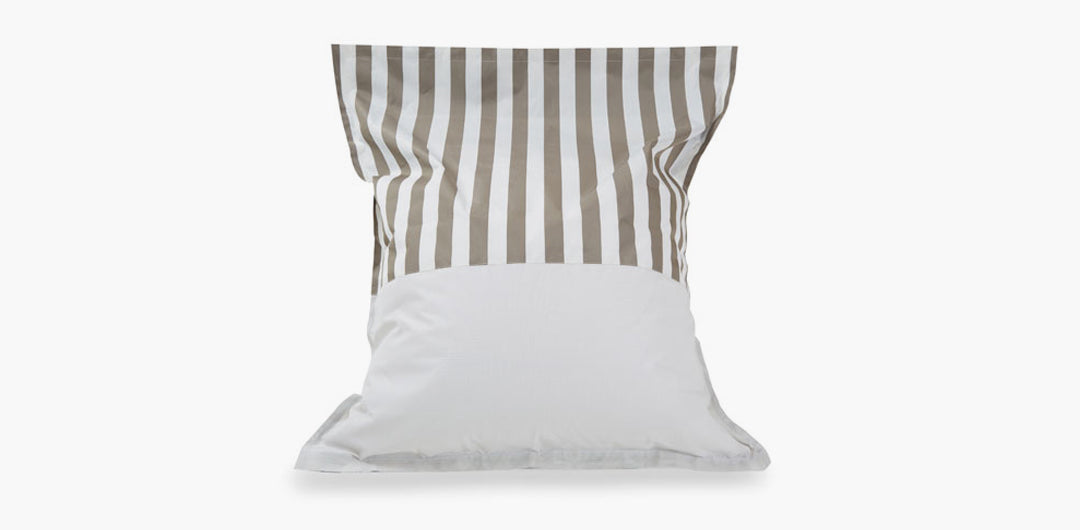 Lazy Days Taupe + White Stripe Floating Beanbag
