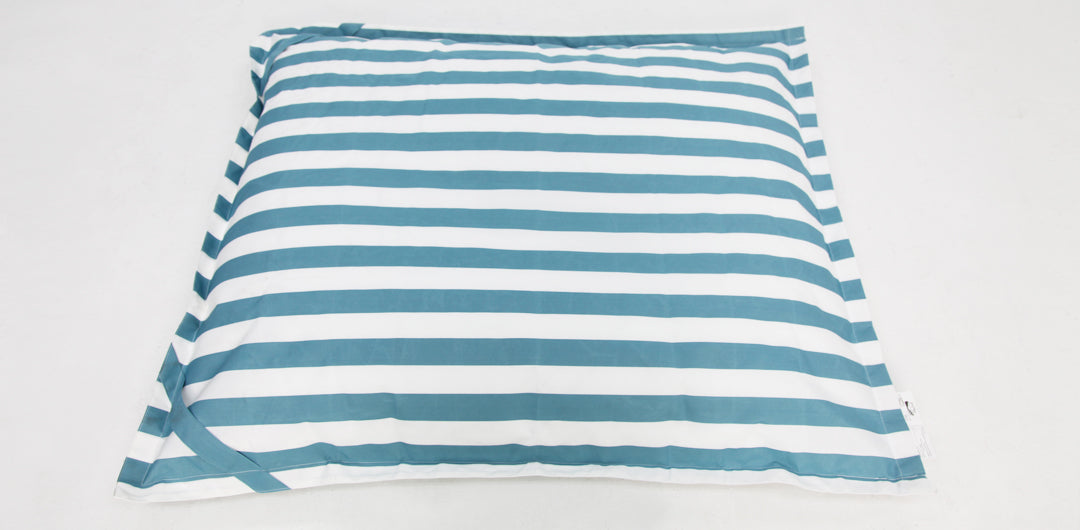 Lazy Days Turquoise + White Stripe Beanbag