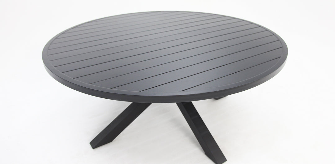 Matzo 173cm Round Dining Table - Gunmetal