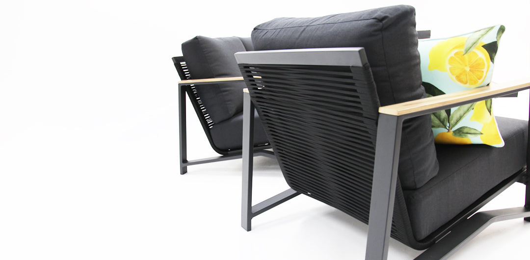 Milton 4pc Aluminium Lounge Setting - Black