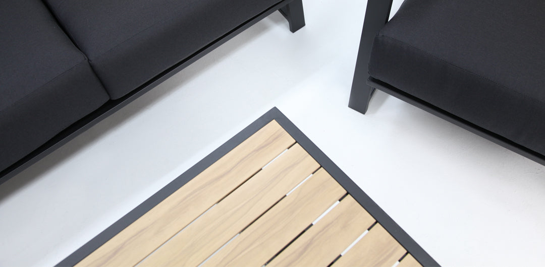 Milton 4pc Aluminium Lounge Setting - Black