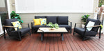 Load image into Gallery viewer, Milton 4pc Aluminium Lounge Setting - Black
