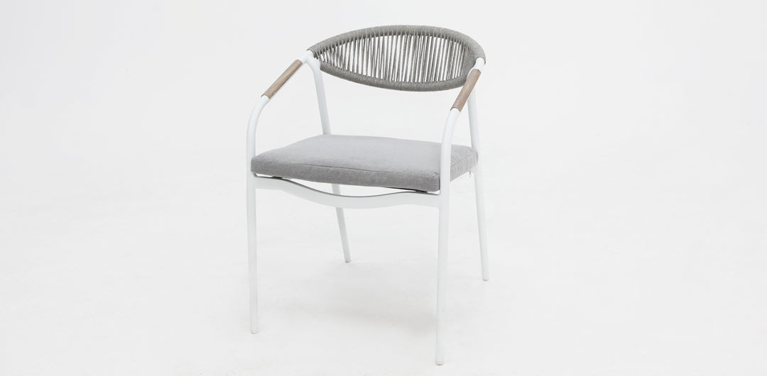Octavia Aluminium Stacking Chair - White