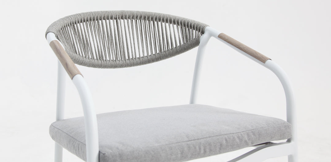 Octavia Aluminium Stacking Chair - White