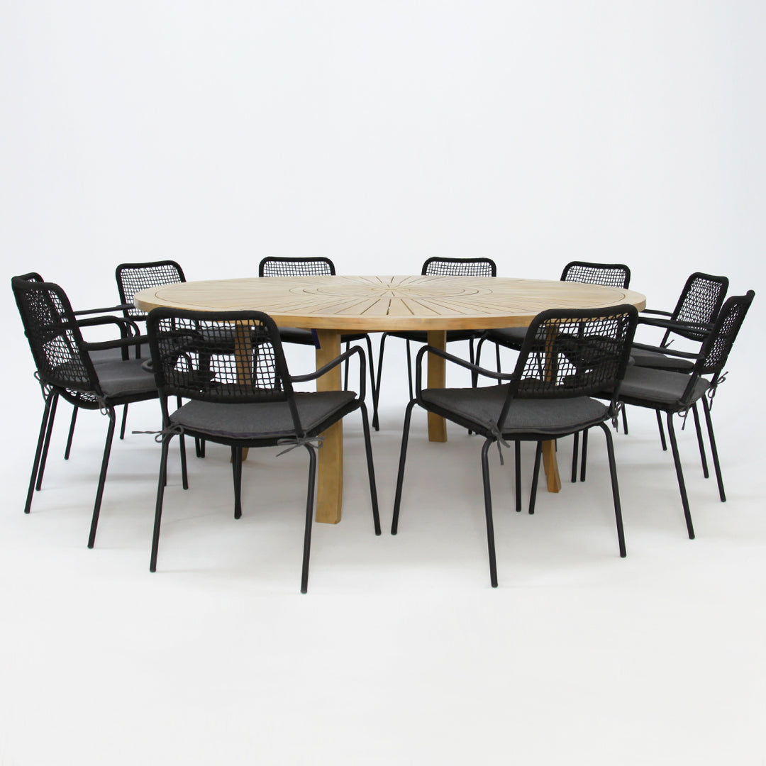 Oscar Bahamas 11pc Dining Setting - Black