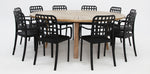 Load image into Gallery viewer, Oscar Frankie Armchair 11pc Dining Setting - Black
