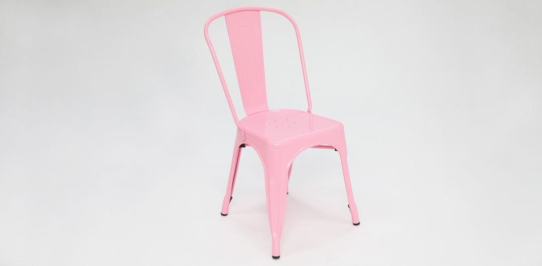 Paris Tolix Chair 4pc - Pink