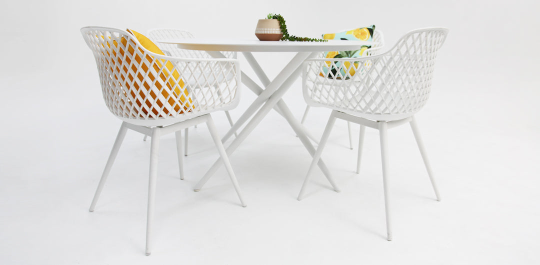 Persia Java Round 5pc Dining Setting - White