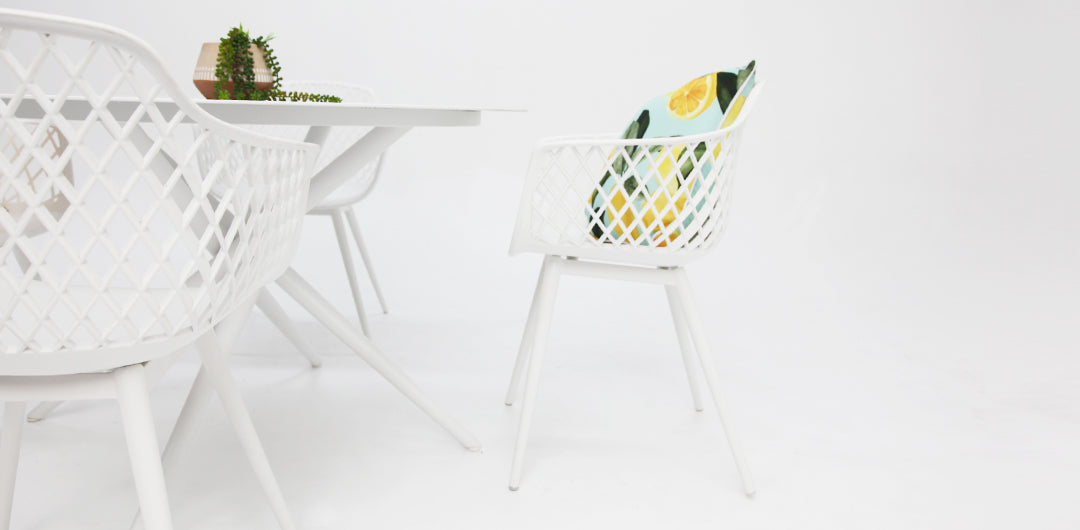 Persia Java Round 5pc Dining Setting - White
