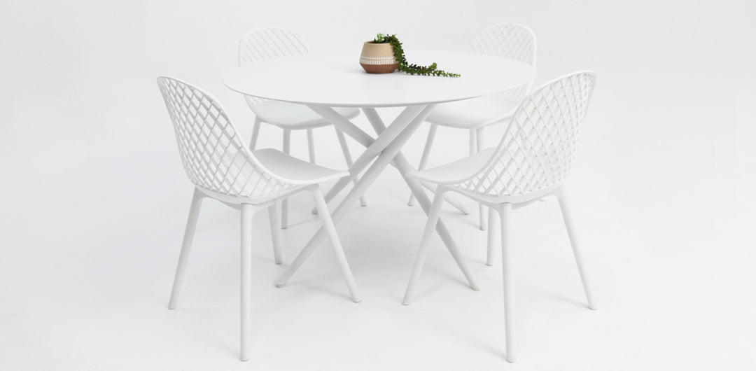 Persia Round 5pc Dining Setting - White