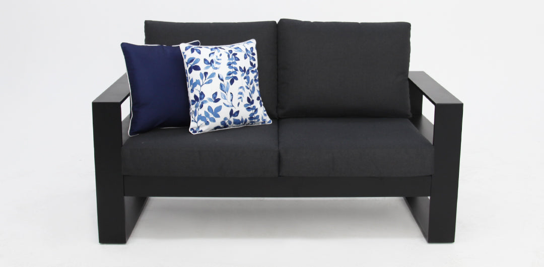 Quaynor 2 Seater Lounge - Black