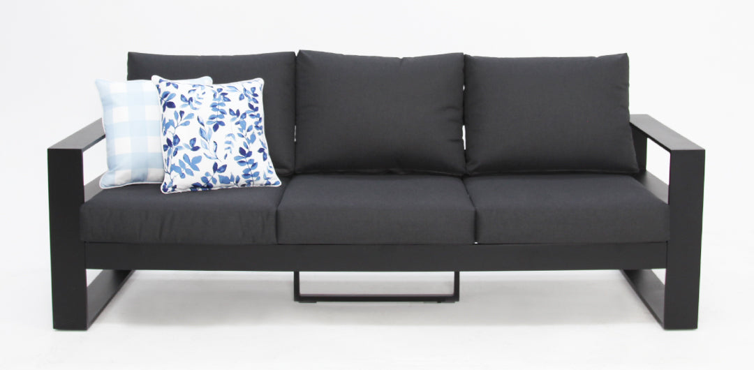 Quaynor 3 Seater Lounge - Black