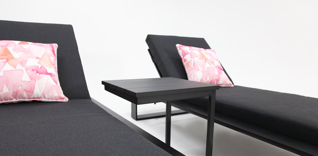 Quaynor 3pc Sunlounge Setting - Black