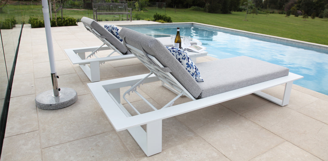 Quaynor 3pc Sunlounge Setting - White