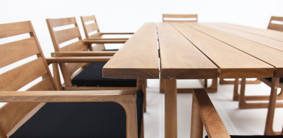 Qube 9pc Timber Dining Setting - Black