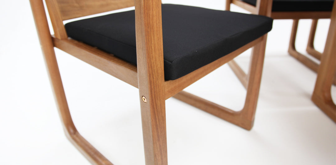 Qube 9pc Timber Dining Setting - Black