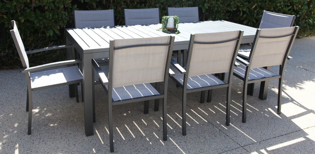 Queensville 9pc Dining Setting - Gunmetal