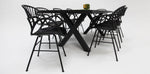 Load image into Gallery viewer, Ravenne Fantail 9pc Dining Setting - Black
