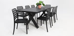 Load image into Gallery viewer, Ravenne Frankie 9pc Dining Setting with 2 x Armchairs - Black
