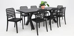 Load image into Gallery viewer, Ravenne Frankie 9pc Dining Setting with 2 x Armchairs - Black
