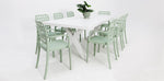 Load image into Gallery viewer, Ravenne Frankie Armchair 9pc Dining Set - White Green
