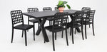 Load image into Gallery viewer, Ravenne Frankie 9pc Armless Dining Set - Black
