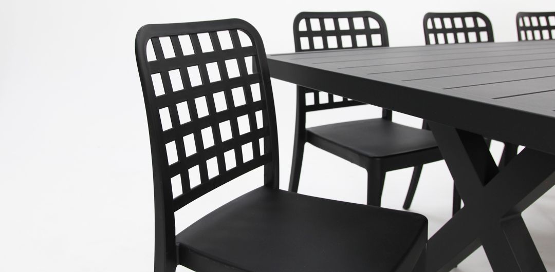 Ravenne Frankie 9pc Armless Dining Set - Black