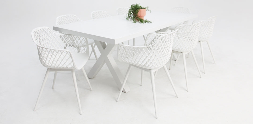 Ravenne Java 9pc Dining Setting - White