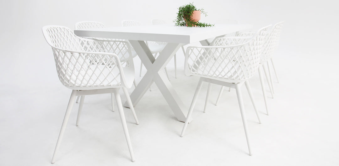 Ravenne Java 9pc Dining Setting - White