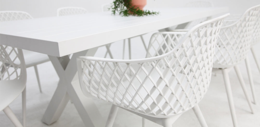 Ravenne Java 9pc Dining Setting - White