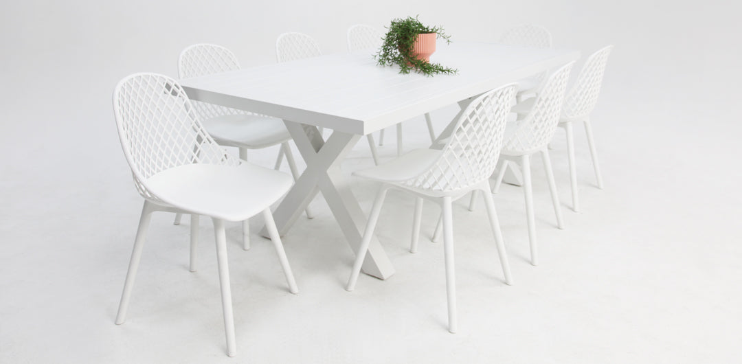 Ravenne Persia 9pc Dining Setting - White