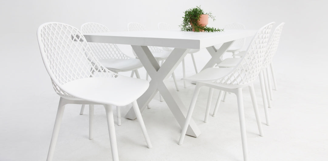 Ravenne Persia 9pc Dining Setting - White