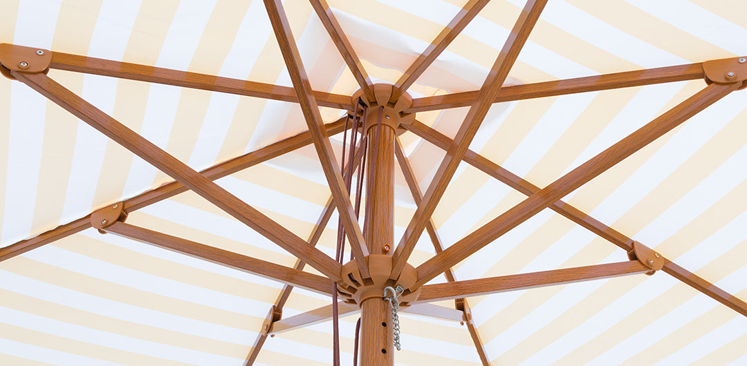 Billy Fresh 2m Timber-Look Aluminium San Remo Umbrella - Yellow
