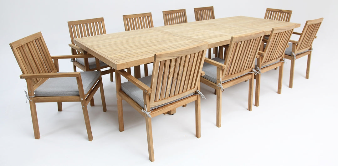 Solus 11pc Teak Extension Dining Setting