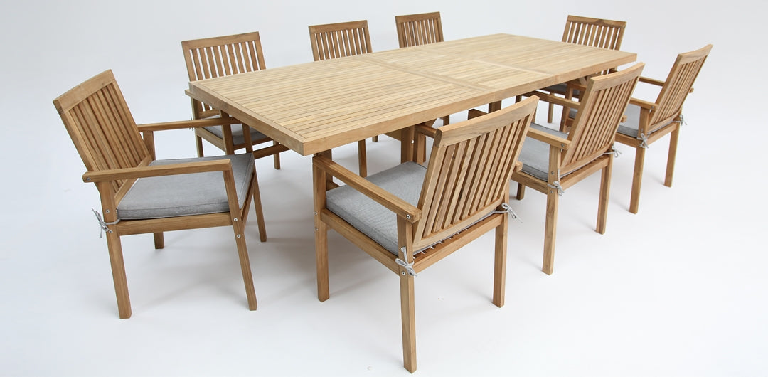 Solus 11pc Teak Extension Dining Setting