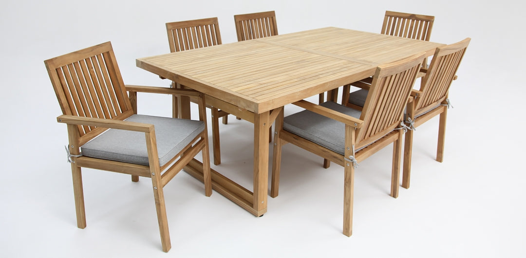 Solus 11pc Teak Extension Dining Setting