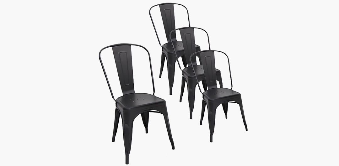 Paris Tolix Chair 4pc - Black