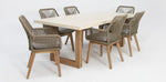 Load image into Gallery viewer, Veltis Albenga 7pc Travertine Dining Setting
