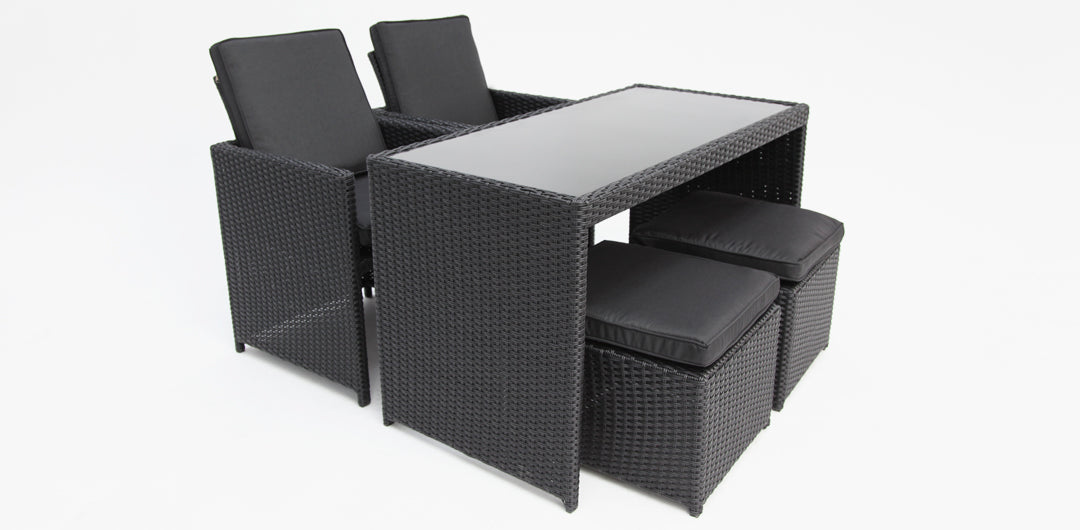 Yarra 5pc Balcony Setting - Black