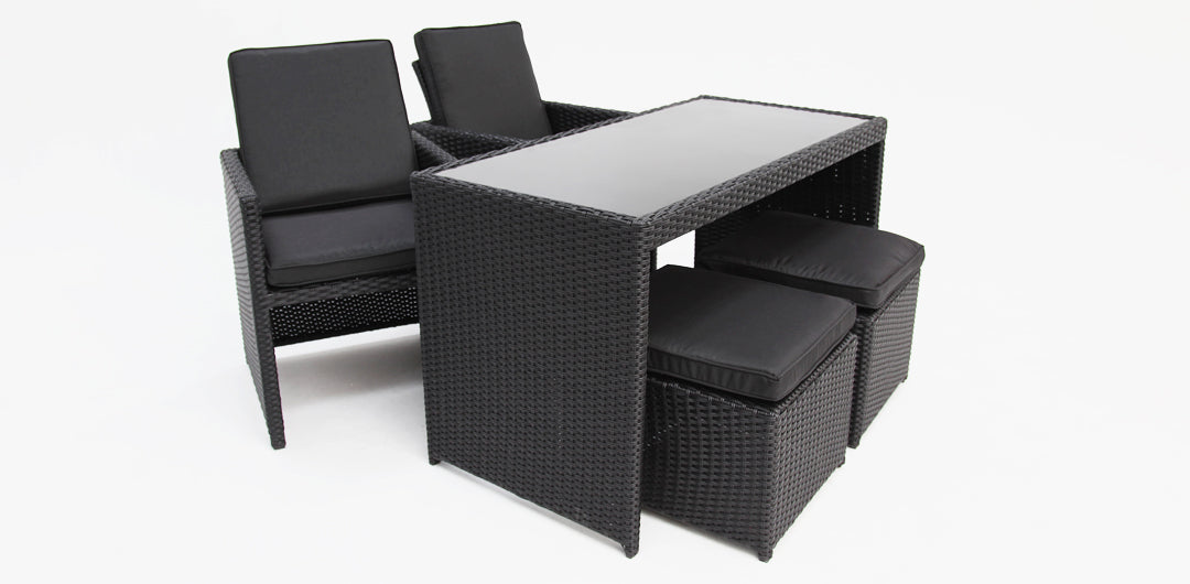 Yarra 5pc Balcony Setting - Black