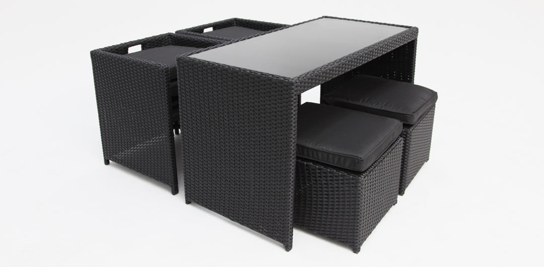 Yarra 5pc Balcony Setting - Black