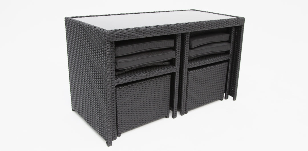 Yarra 5pc Balcony Setting - Black
