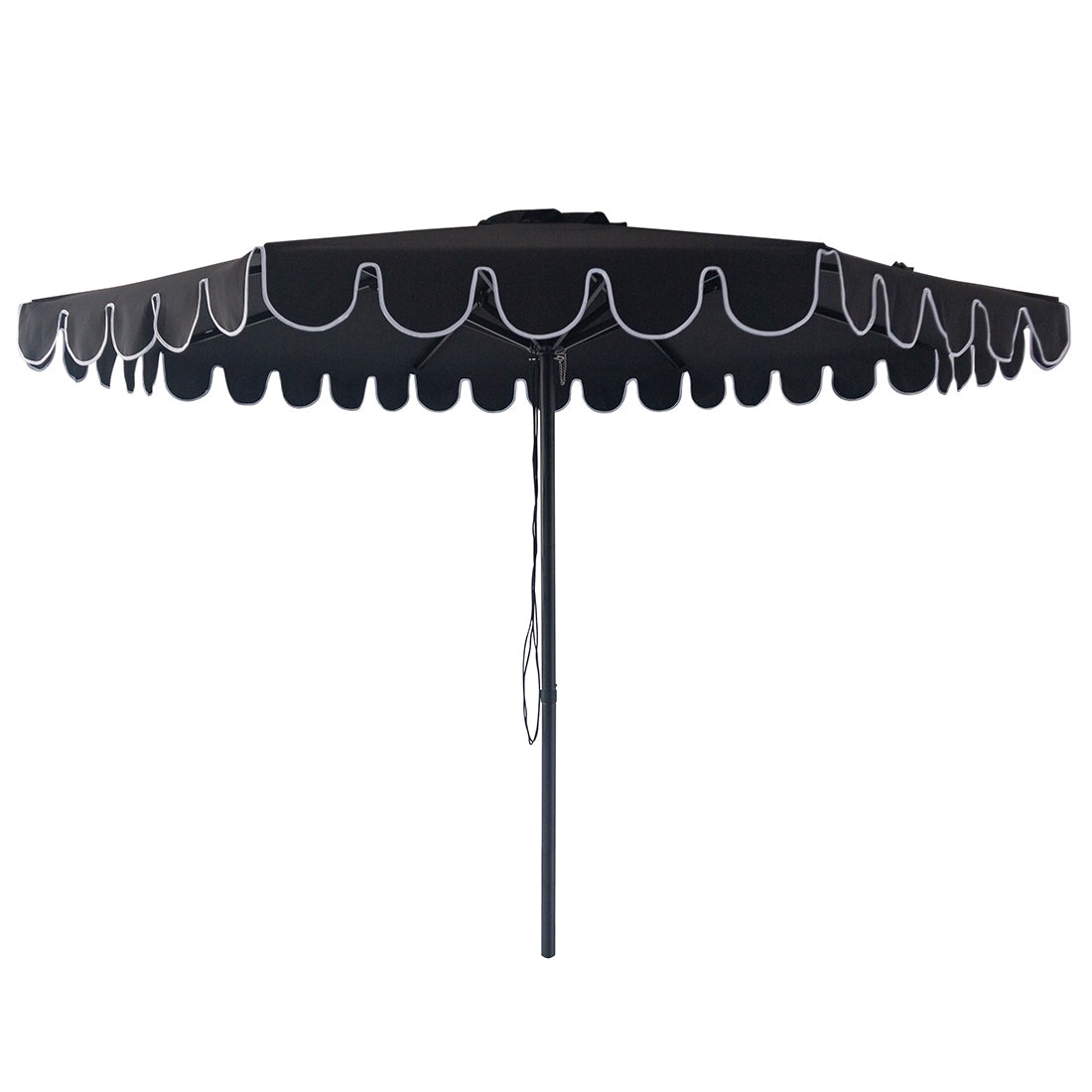 black patio umbrella with white trim Billy Fresh 3m Midnight Aluminium Umbrella