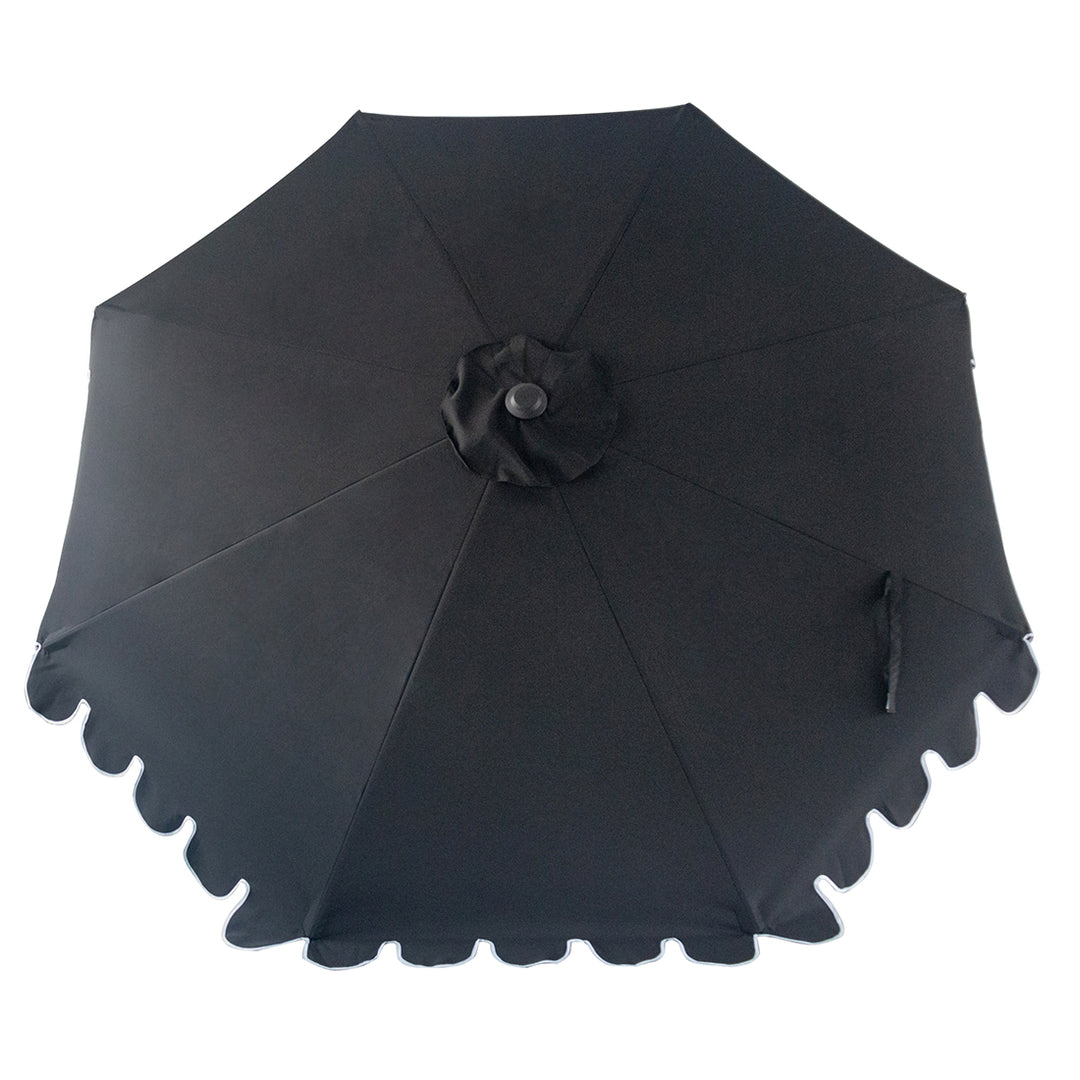 Billy Fresh 3m Midnight Aluminium Umbrella - Black with White Trim