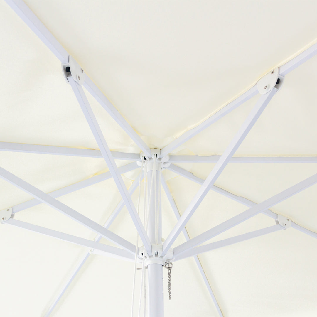 Billy Fresh 3m Whitehaven Aluminium Umbrella - Cream with White Trim