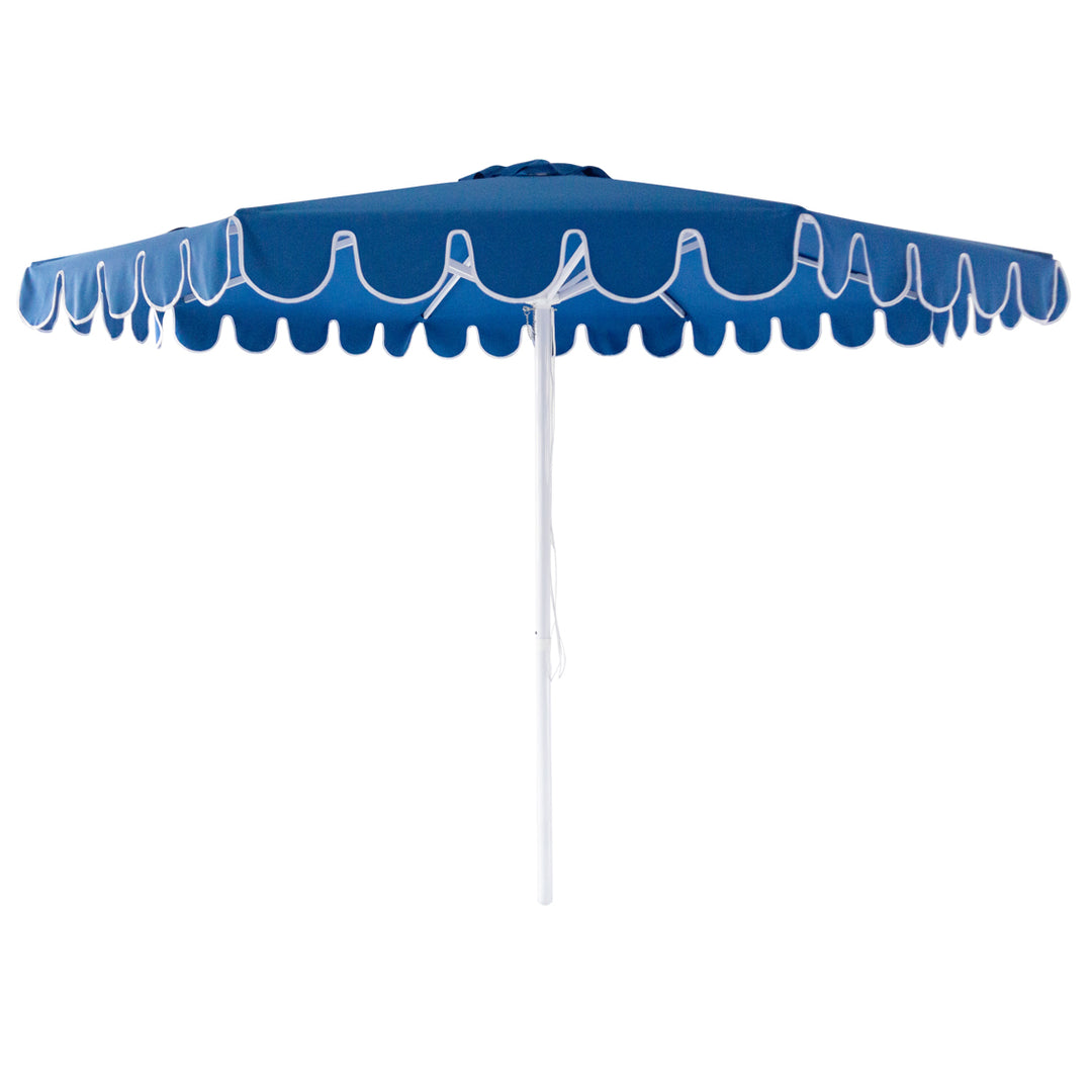 Billy Fresh 3m Nautical Aluminium Umbrella - Blue with White Trim